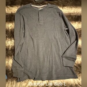 Men's Black Henley Shirt